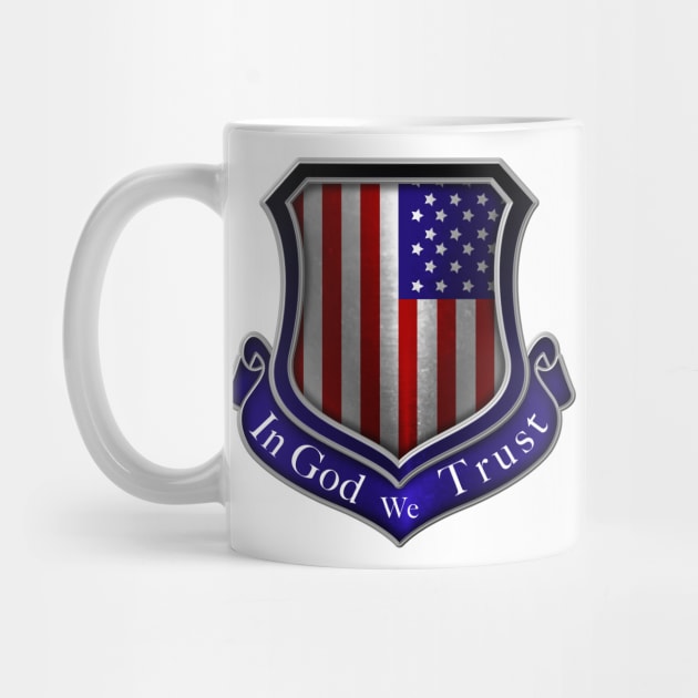In God We Trust American Flag Shield by DrewskiDesignz